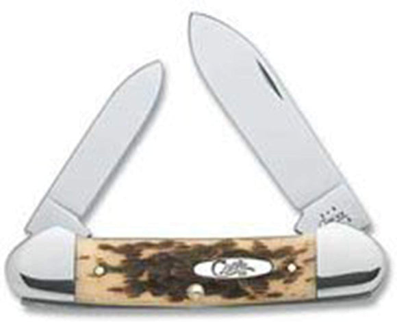 Case Knives Amber Bone Canoe Pocket Knife