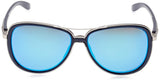 Oakley Women's OO4129 Split Time Aviator Metal Sunglasses, Navy/Prizm Sapphire Polarized, 58 mm