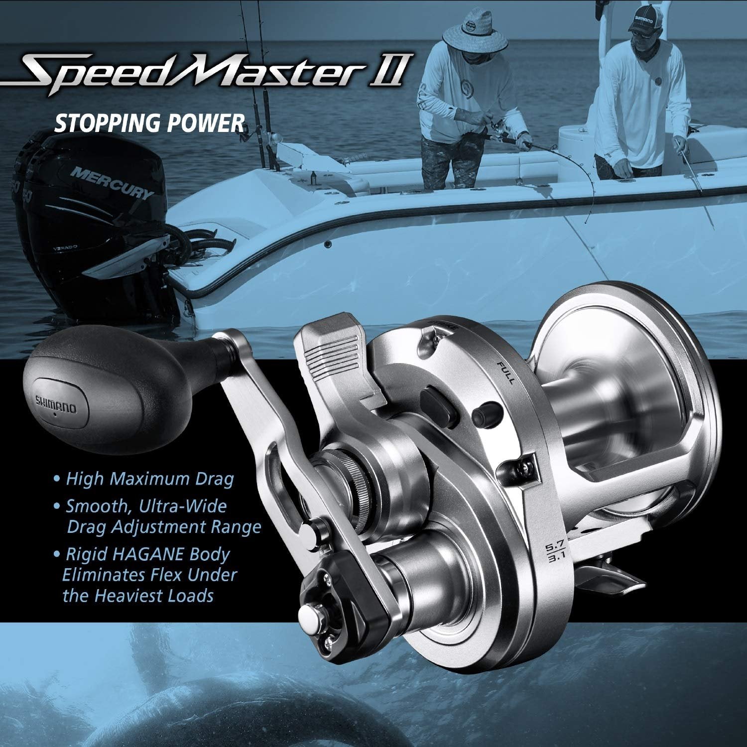 SHIMANO SpeedMaster 2 Speed Lever Drag Saltwater Fishing Reel, Right H –  Bait N Hook